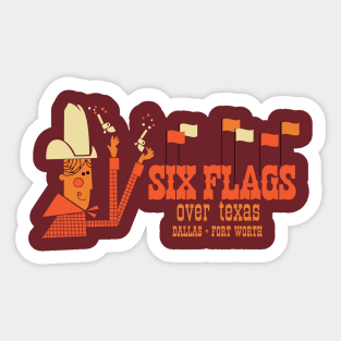 Flags Over Texas Too Sticker